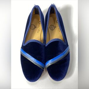 Del Toro x Cambiaghi WOMEN’S NAVY VELVET SLIPPERS Size 9 VGC MADE IN ITALY